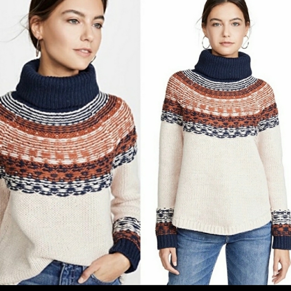 Madewell Fair Isle turtle neck sweater